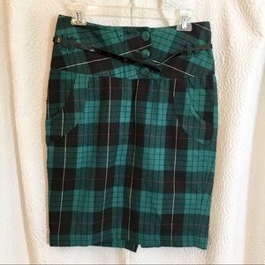 Plaid High Waisted Skirt